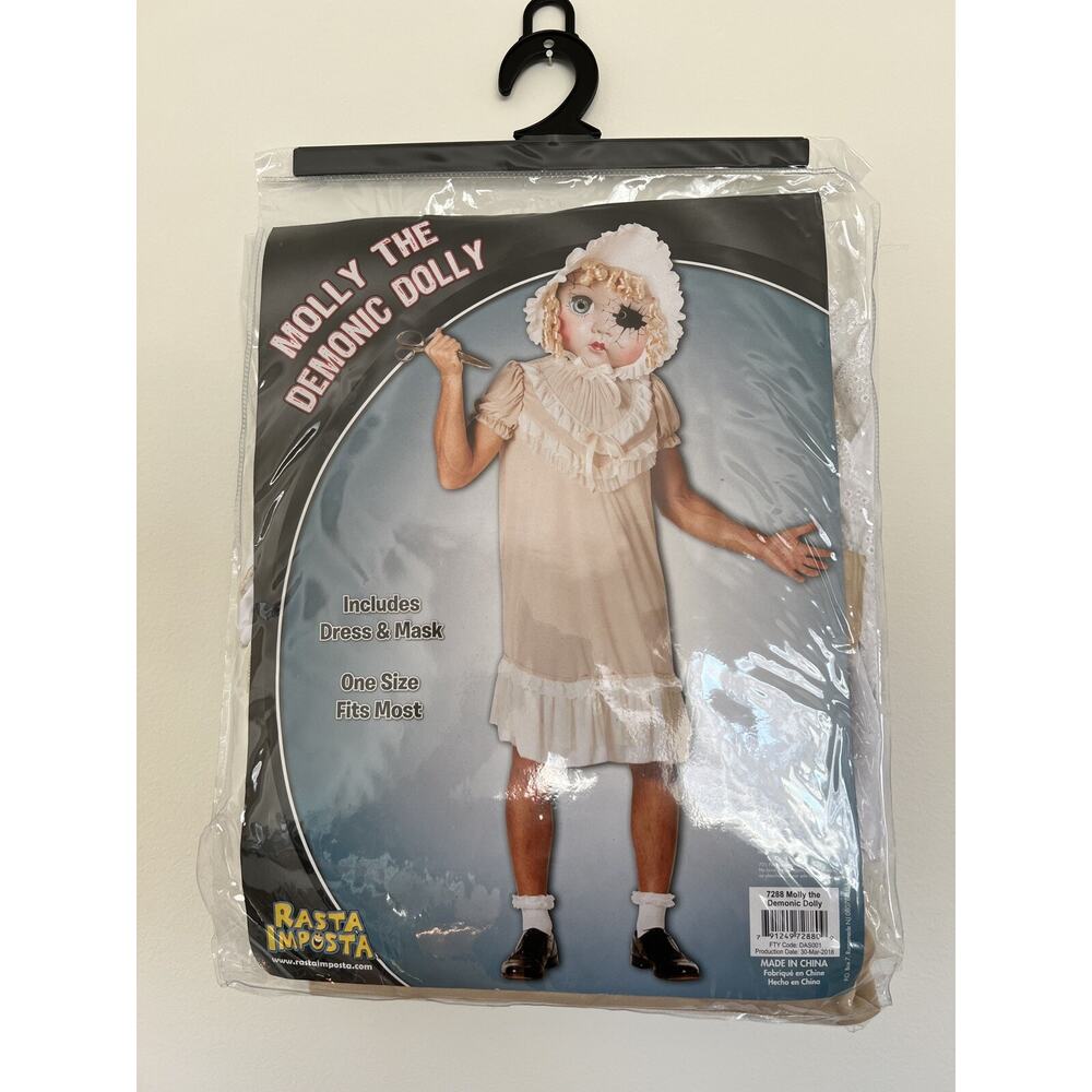 New Rasta Imposta Adult Molly The Demonic Dolly Halloween Costume, One Size
